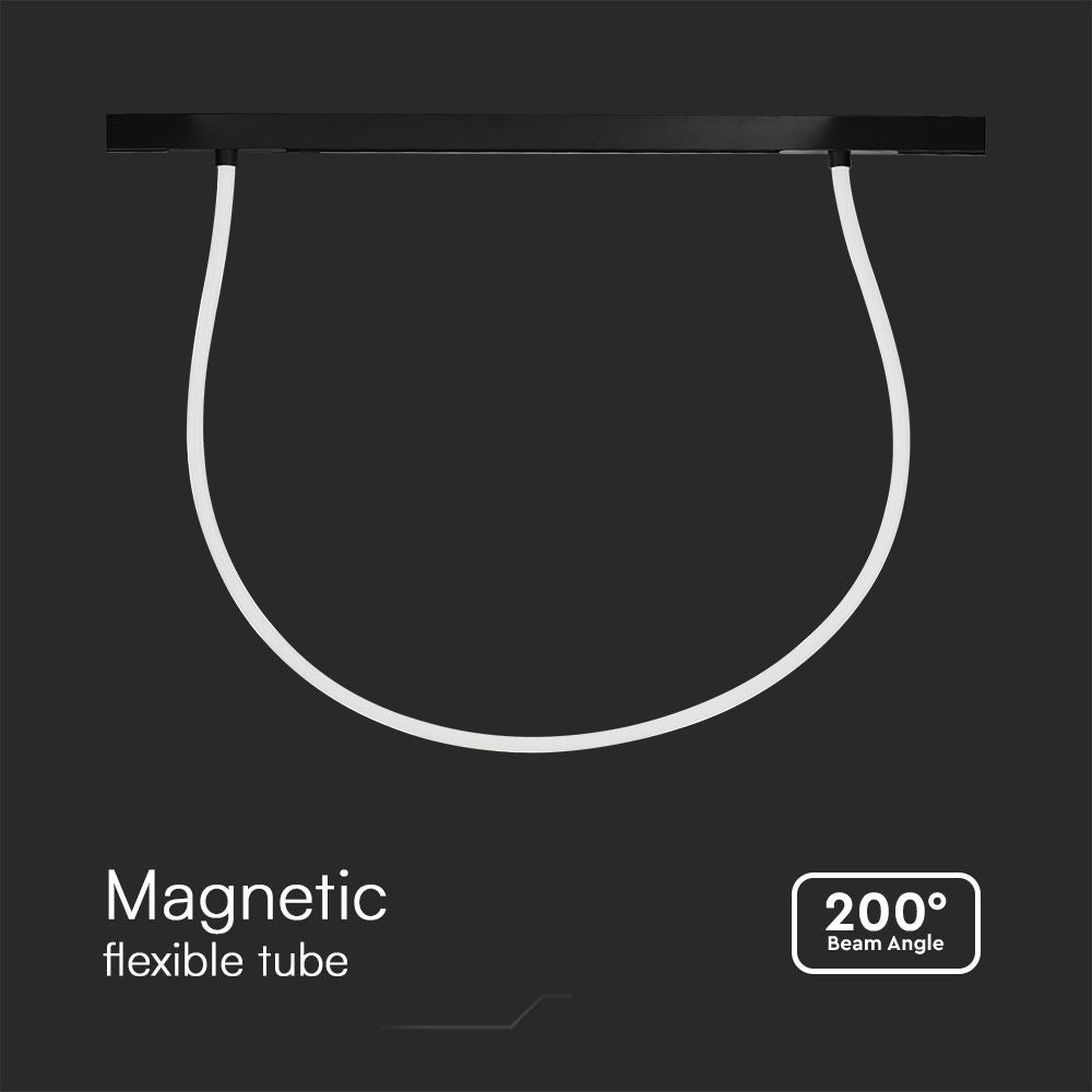 23W Lampa LED na szynoprzewód MAGNETIC / Elastyczna Świetlówka 2m / Barwa: 4000K / Ściemniana / Obudowa: Czarna