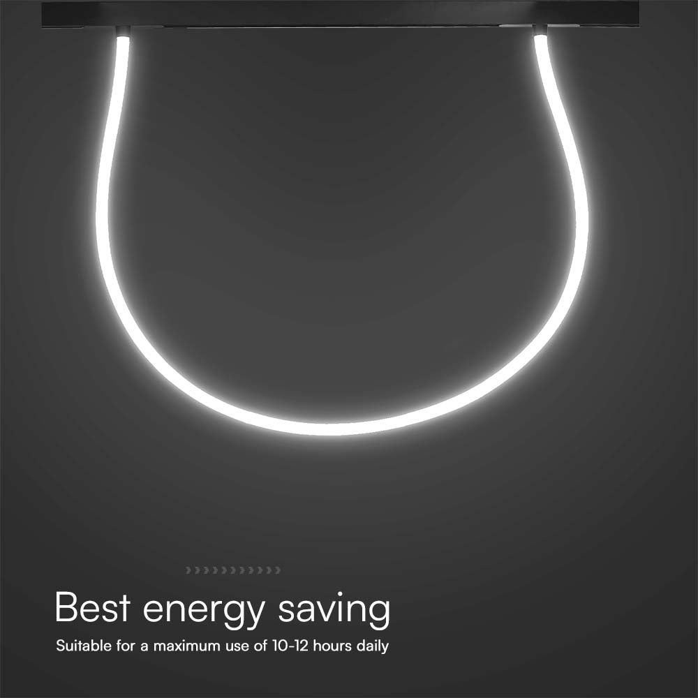 23W Lampa LED na szynoprzewód MAGNETIC / Elastyczna Świetlówka 2m / Barwa: 3000K / Ściemniana / Obudowa: Czarna