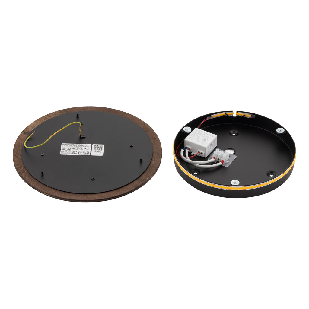 Nowodvorski Kinkiet RING WOOD LED M 10W 50/60Hz - Sklejka - Złoty