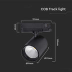 35W Lampa LED na szynoprzewód / Aluminiowa / Barwa: 4000K / Obudowa: Czarna