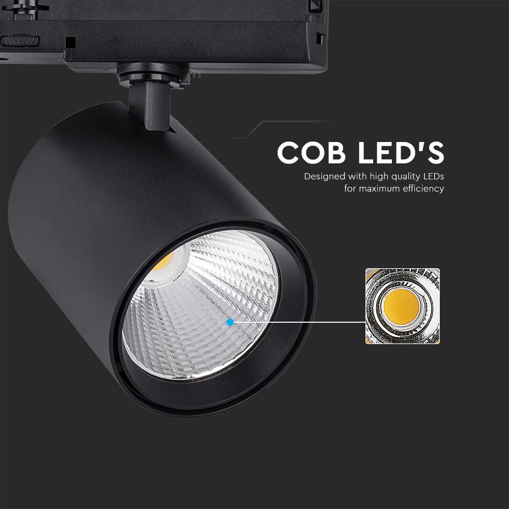 35W Lampa LED na szynoprzewód / Aluminiowa / Barwa: 4000K / Obudowa: Czarna