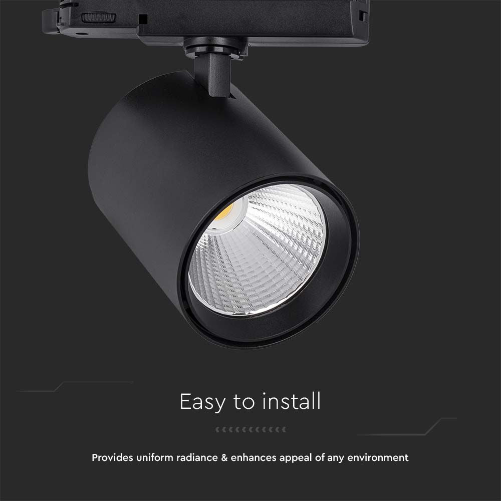 35W Lampa LED na szynoprzewód / Aluminiowa / Barwa: 4000K / Obudowa: Czarna