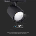 35W Lampa LED na szynoprzewód / Aluminiowa / Barwa: 4000K / Obudowa: Czarna