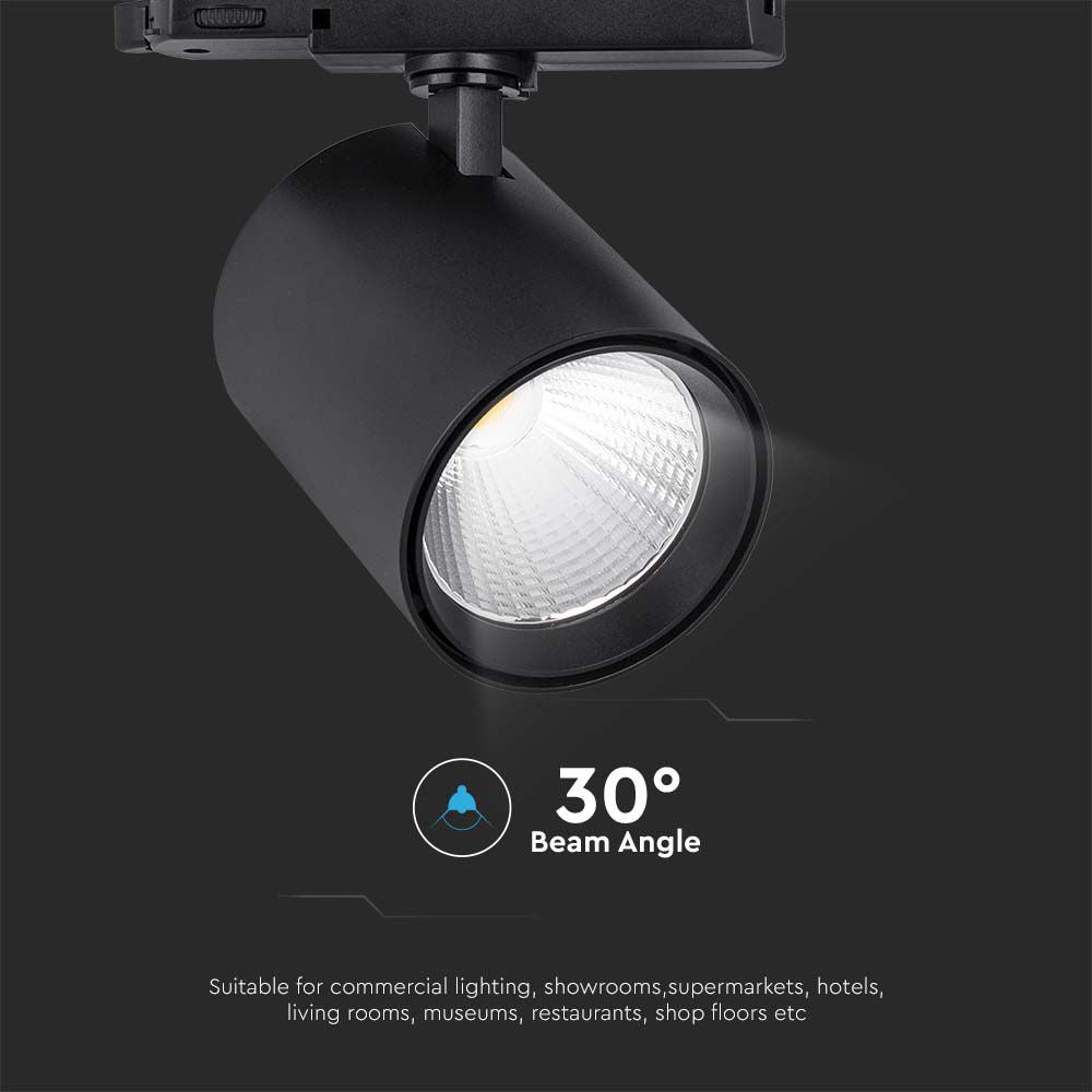 35W Lampa LED na szynoprzewód / Aluminiowa / Barwa: 4000K / Obudowa: Czarna