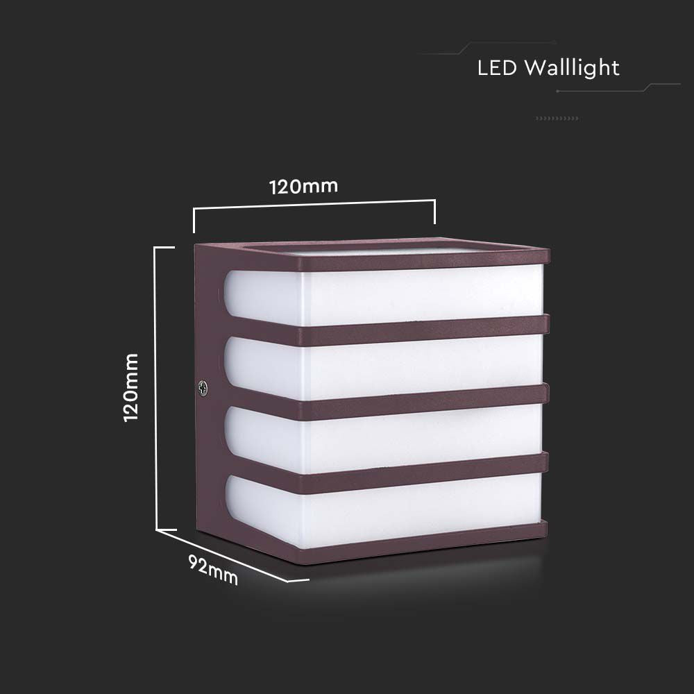 8W Lampa ścienna LED / Barwa: 4000K / Obudowa: Brązowa