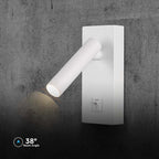 2W Lampa naścienna Spotlight LED / Barwa: 3000K / Obudowa: Biała