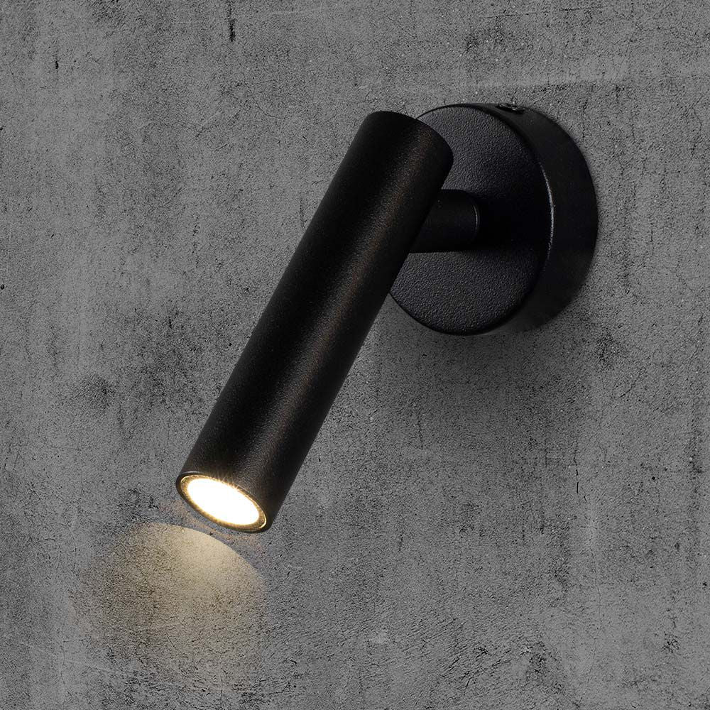 2W Lampa naścienna Spotlight LED / Barwa: 3000K / Obudowa: Czarna