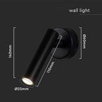 2W Lampa naścienna Spotlight LED / Barwa: 4000K / Obudowa: Czarna