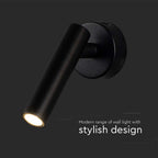2W Lampa naścienna Spotlight LED / Barwa: 3000K / Obudowa: Czarna