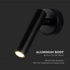 2W Lampa naścienna Spotlight LED / Barwa: 3000K / Obudowa: Czarna