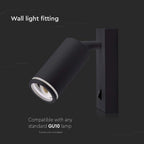 Naścienny Spotlight LED GU10 / Obudowa: Czarna