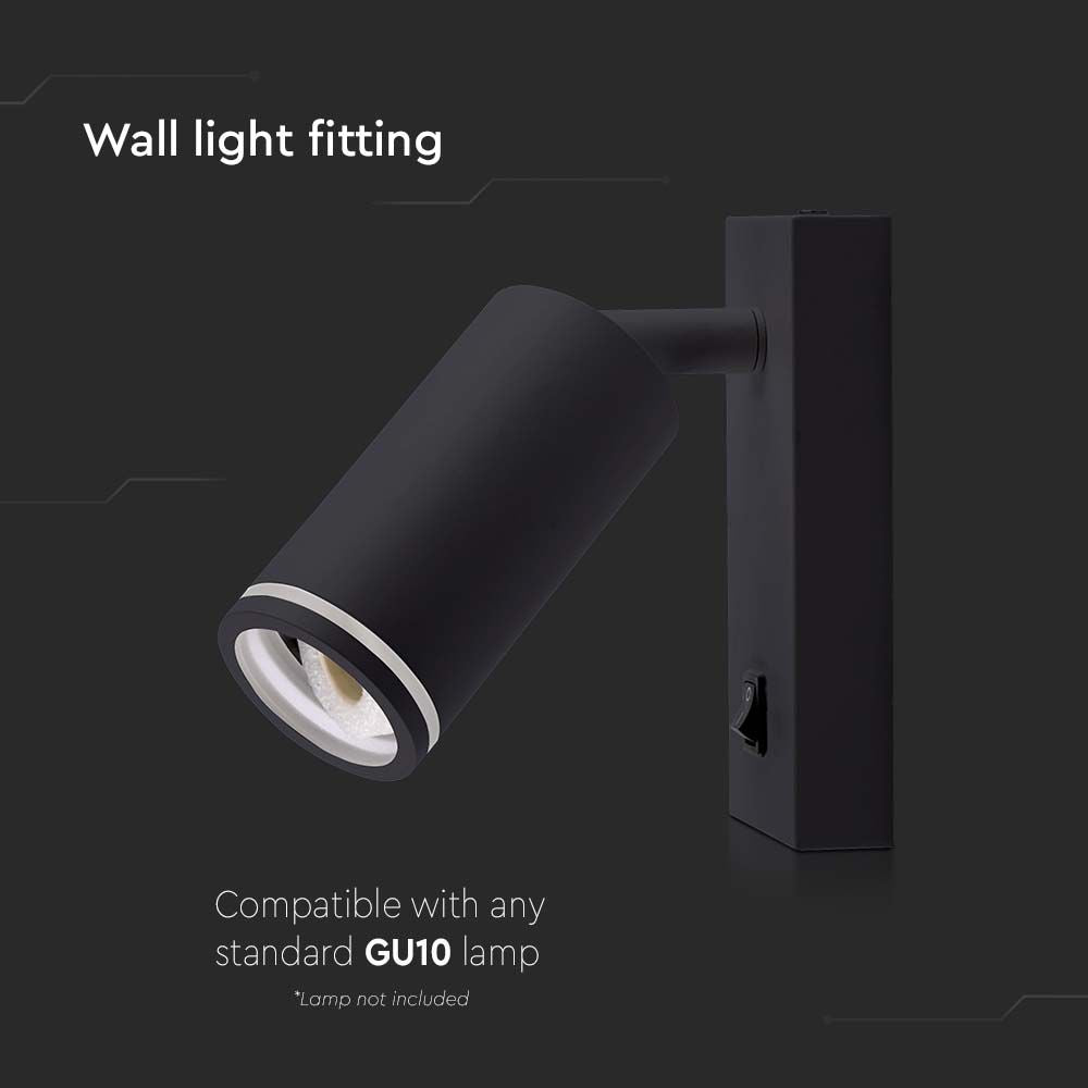 Naścienny Spotlight LED GU10 / Obudowa: Czarna