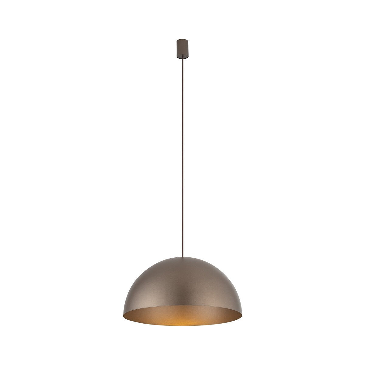 Nowodvorski Lampa wisząca HEMISPHERE SUPER L 12W only LED 50/60Hz - Stal lakierowana - Satynowy czekoladowy 10296 - lampa włączona