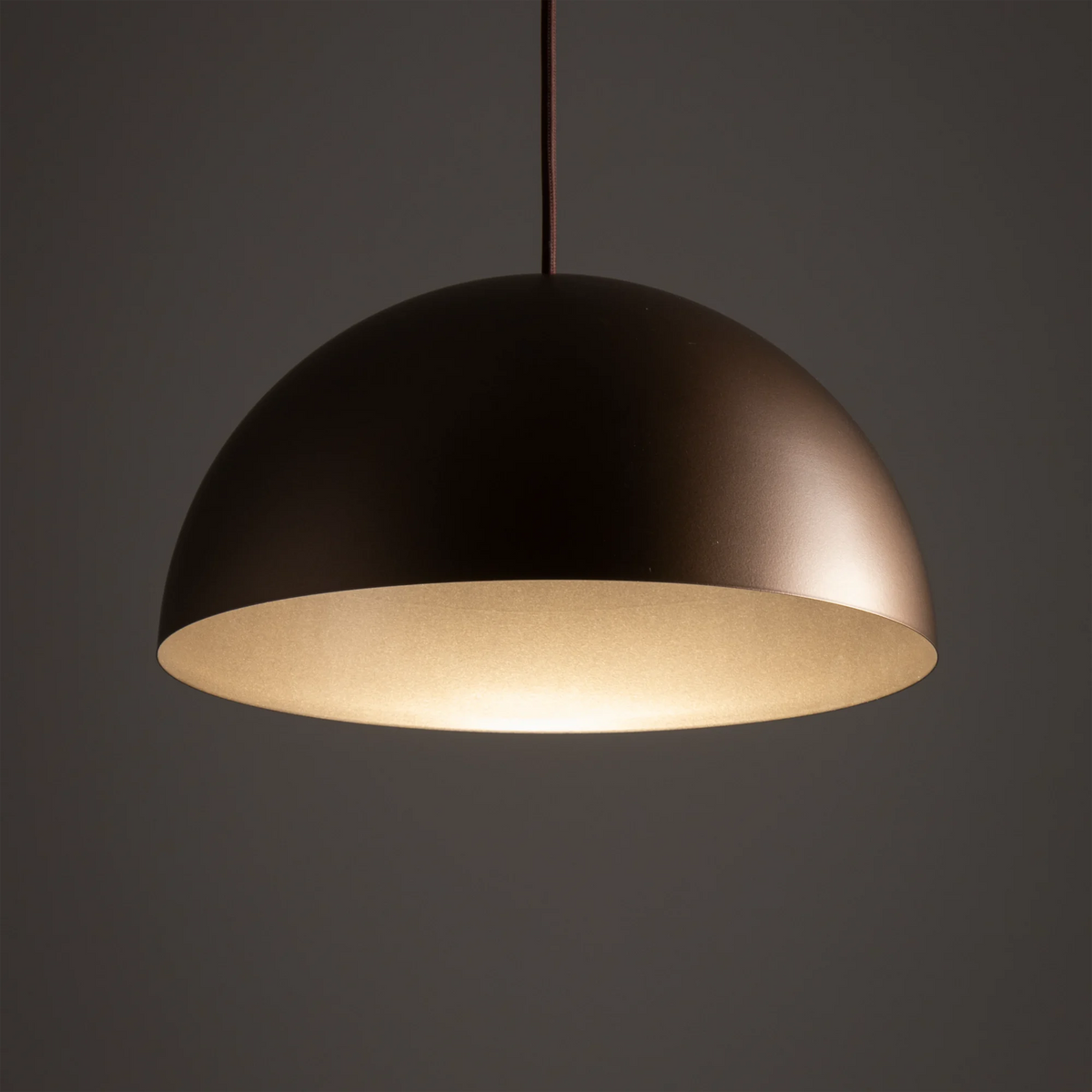 Nowodvorski Lampa wisząca HEMISPHERE SUPER L 12W only LED 50/60Hz - Stal lakierowana - Satynowy czekoladowy 10296 - lampa włączona