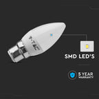 5.5W C35 Żarówka LED / Chip SAMSUNG / Barwa:3000K / Trzonek:B22