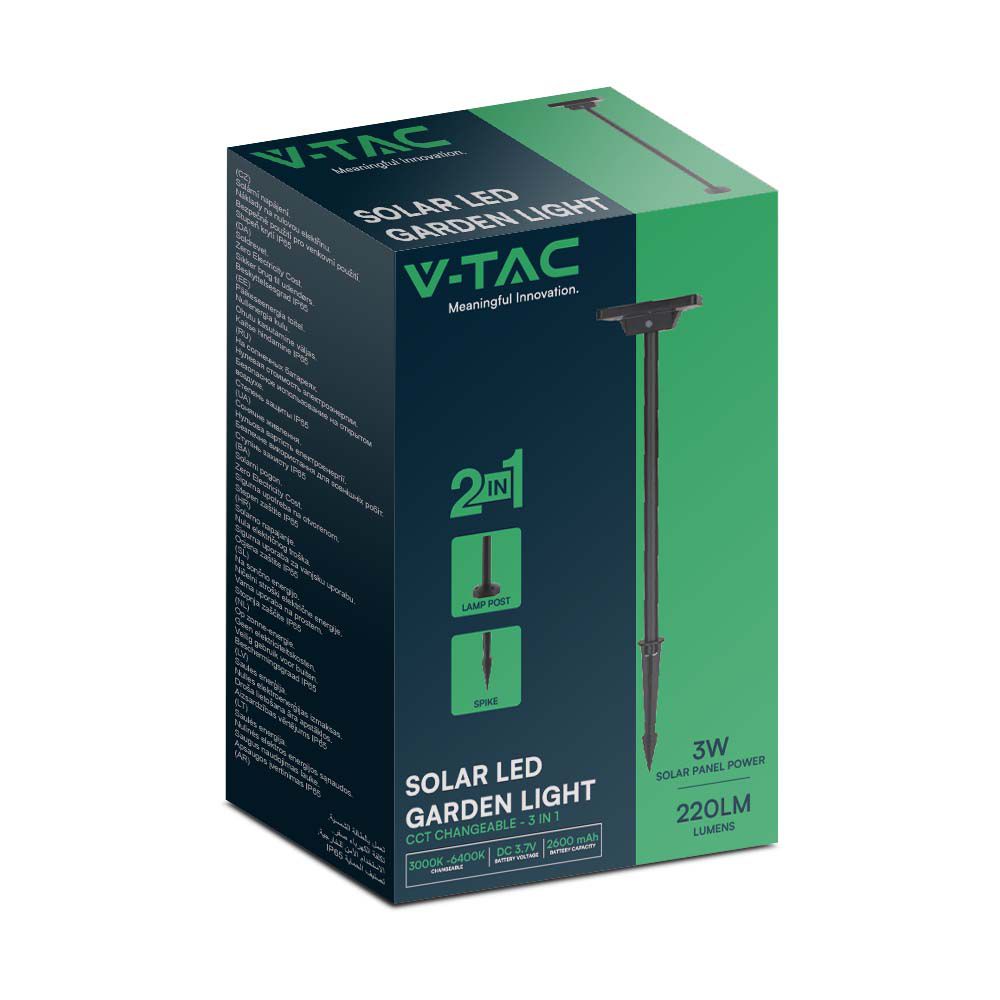 2W Słupek LED / Kształt: Okrągły / Barwa: 3w1 / Obudowa: Czarna