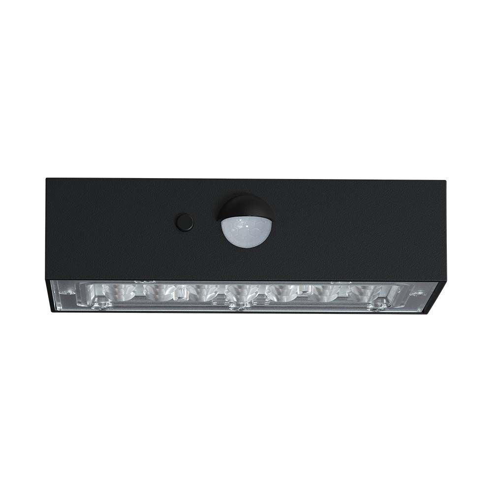 3WLampa ścienna LED solarna 350LM / Bateria litowa 3.7v 1200mA / Barwa: 4000K+3000K / Kolor: Czarny