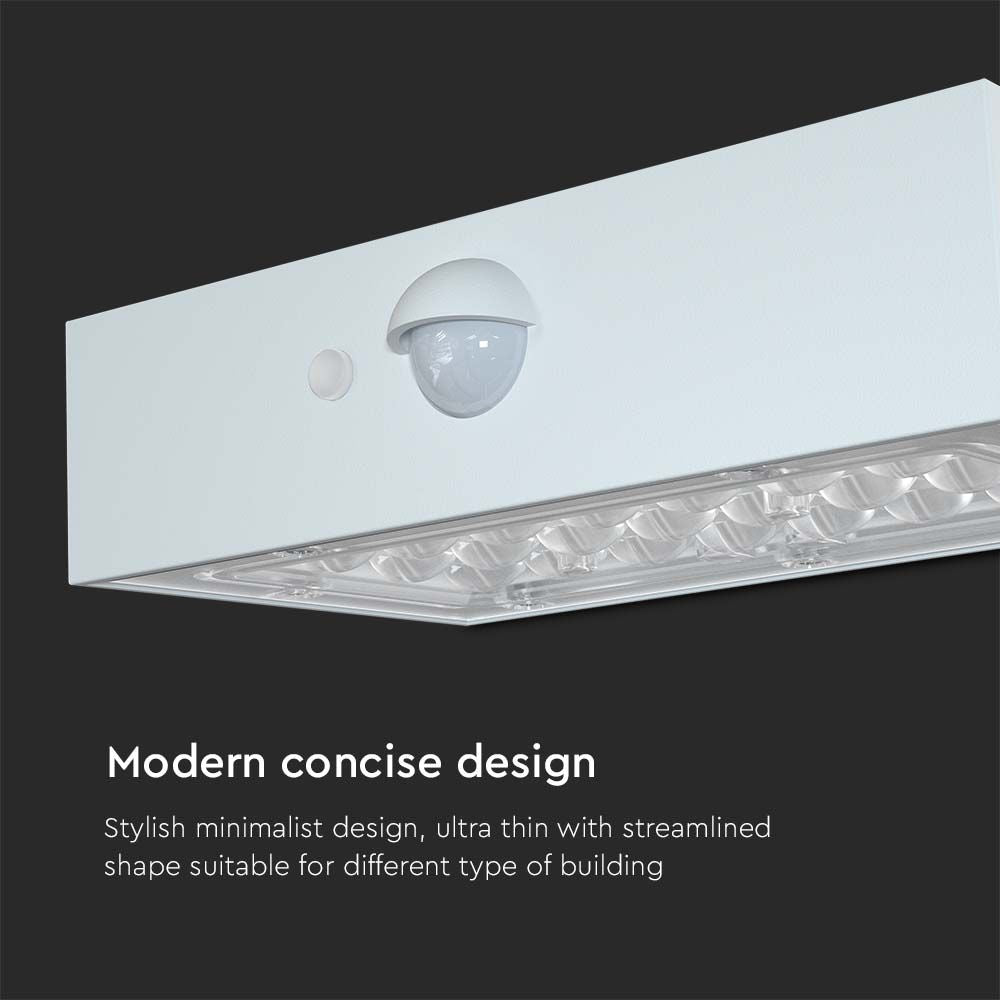 3WLampa ścienna LED solarna 350LM / Bateria litowa 3.7v 1200mA / Barwa: 4000K+3000K / Kolor: Biały