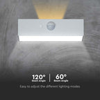 3WLampa ścienna LED solarna 350LM / Bateria litowa 3.7v 1200mA / Barwa: 4000K+3000K / Kolor: Biały