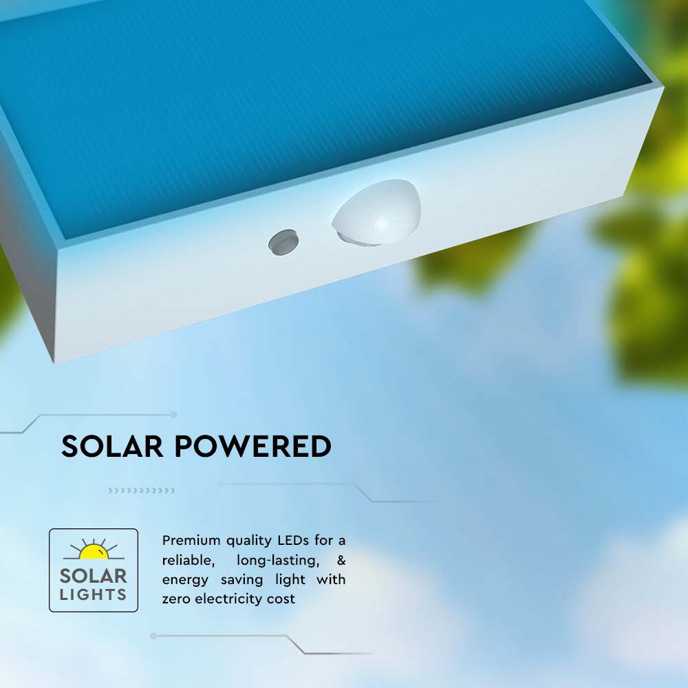 3WLampa ścienna LED solarna 350LM / Bateria litowa 3.7v 1200mA / Barwa: 4000K+3000K / Kolor: Biały