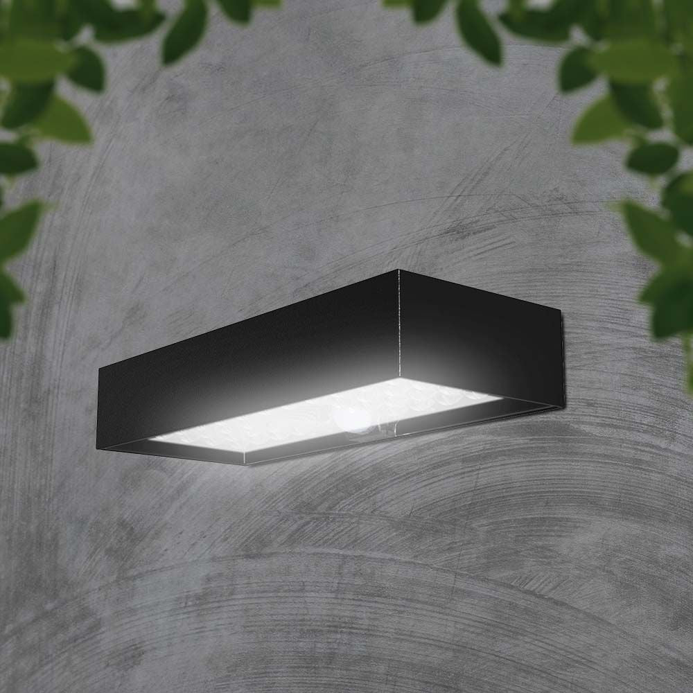 6W Lampa ścienna LED solarna 900LM / Bateria litowa 3.7v 3000mA / Barwa: 4000K / Kolor: Czarny