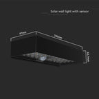 6W Lampa ścienna LED solarna 900LM / Bateria litowa 3.7v 3000mA / Barwa: 4000K / Kolor: Czarny