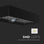6W Lampa ścienna LED solarna 900LM / Bateria litowa 3.7v 3000mA / Barwa: 4000K / Kolor: Czarny