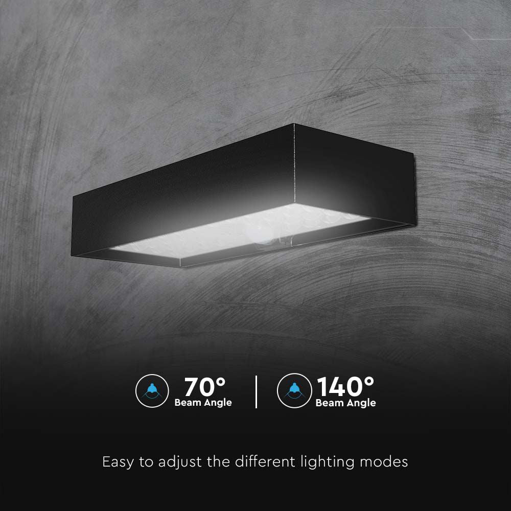 6W Lampa ścienna LED solarna 900LM / Bateria litowa 3.7v 3000mA / Barwa: 4000K / Kolor: Czarny