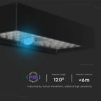 6W Lampa ścienna LED solarna 900LM / Bateria litowa 3.7v 3000mA / Barwa: 4000K / Kolor: Czarny