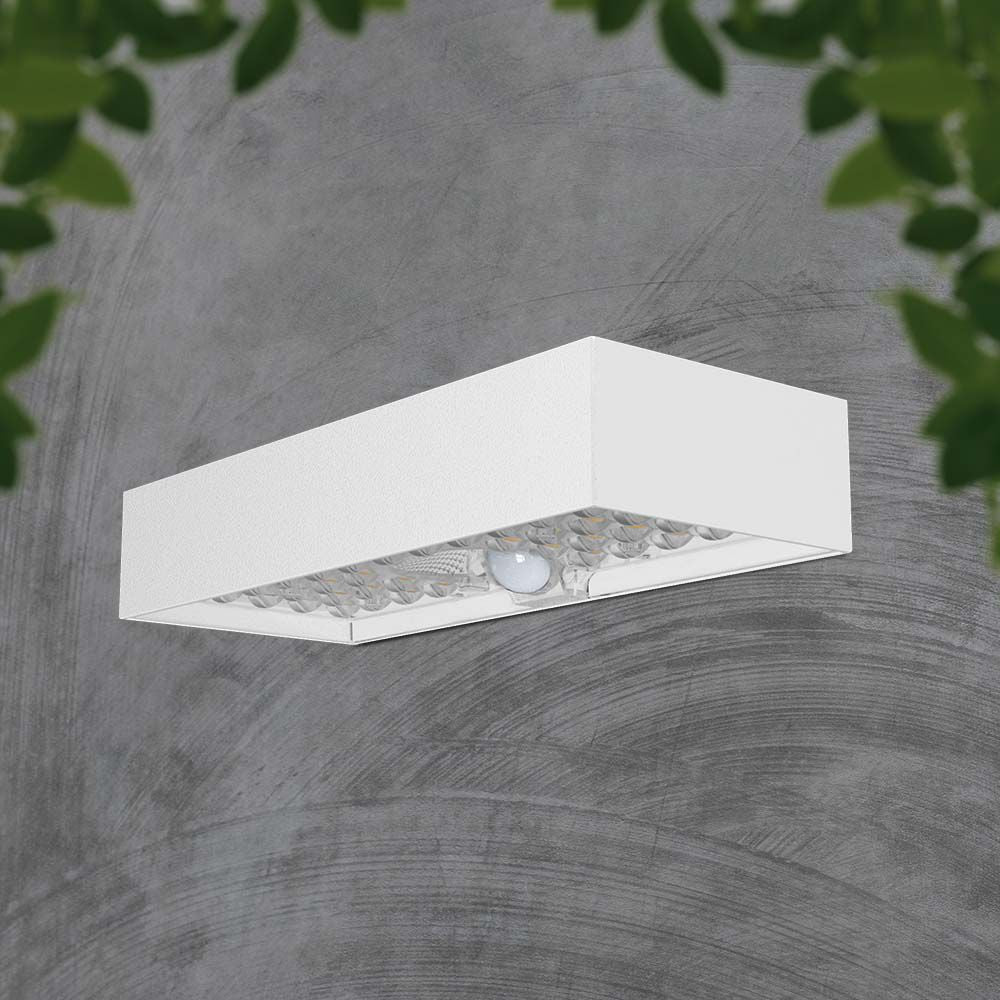 6W Lampa ścienna LED solarna 900LM / Bateria litowa 3.7v 3000mA / Barwa: 4000K / Kolor: Biały