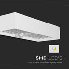 6W Lampa ścienna LED solarna 900LM / Bateria litowa 3.7v 3000mA / Barwa: 4000K / Kolor: Biały