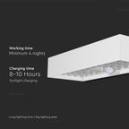6W Lampa ścienna LED solarna 900LM / Bateria litowa 3.7v 3000mA / Barwa: 4000K / Kolor: Biały