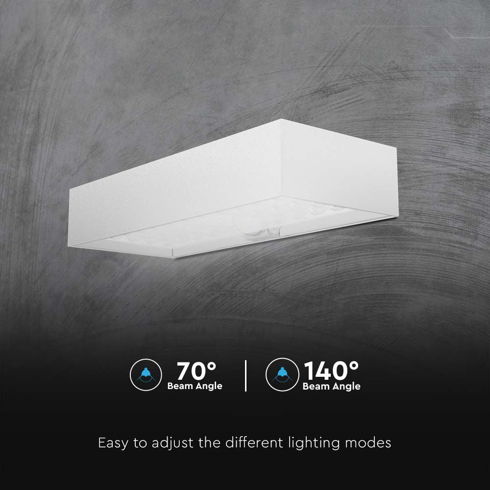 6W Lampa ścienna LED solarna 900LM / Bateria litowa 3.7v 3000mA / Barwa: 4000K / Kolor: Biały