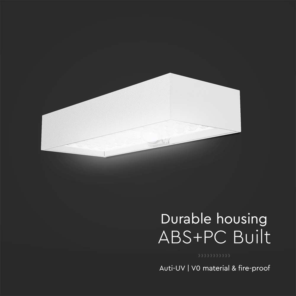 6W Lampa ścienna LED solarna 900LM / Bateria litowa 3.7v 3000mA / Barwa: 4000K / Kolor: Biały