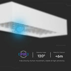 6W Lampa ścienna LED solarna 900LM / Bateria litowa 3.7v 3000mA / Barwa: 4000K / Kolor: Biały