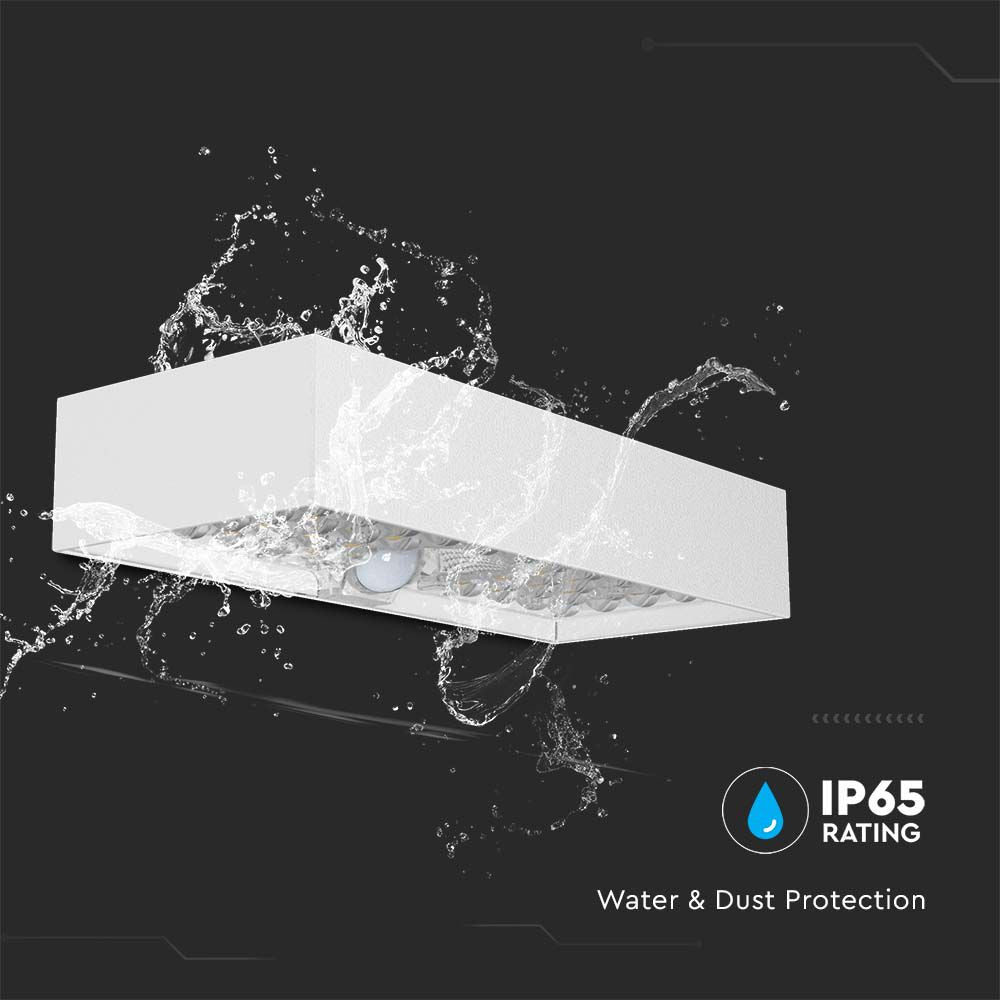 6W Lampa ścienna LED solarna 900LM / Bateria litowa 3.7v 3000mA / Barwa: 4000K / Kolor: Biały