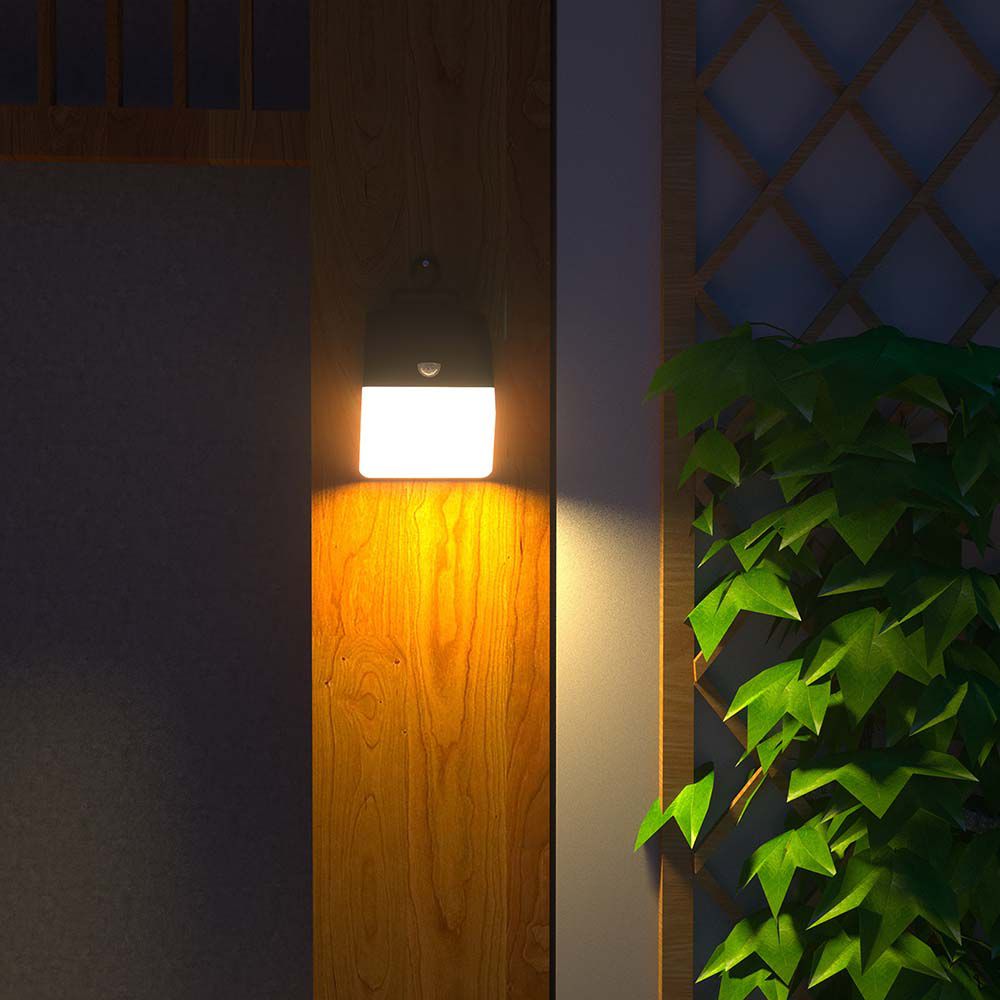 2W Lampa ścienna LED solarna 200LM / Bateria litowa 3.7v 1200mA / Barwa: 4000K / Kolor: Czarny+ Biały
