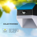 2W Lampa ścienna LED solarna 200LM / Bateria litowa 3.7v 1200mA / Barwa: 4000K / Kolor: Czarny+ Biały