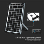 30W Naświetlacz solarny LED 4800LM / Bateria: Lithium Battery 6.4V 6000mA / Barwa: 4000K / Kolor: Czarny