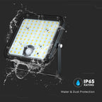 30W Naświetlacz solarny LED 4800LM / Bateria: Lithium Battery 6.4V 6000mA / Barwa: 6000K / Kolor: Czarny