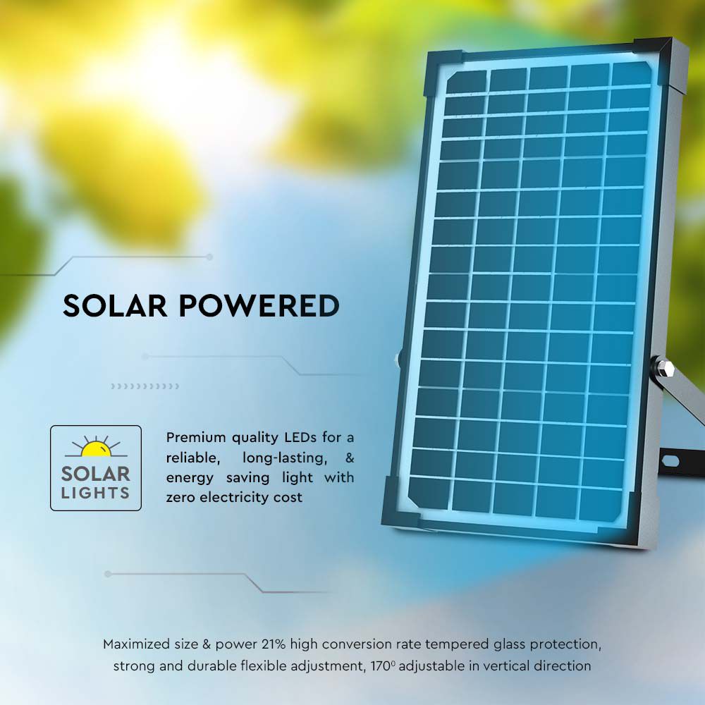 30W Naświetlacz solarny LED 4800LM / Bateria: Lithium Battery 6.4V 6000mA / Barwa: 4000K / Kolor: Czarny