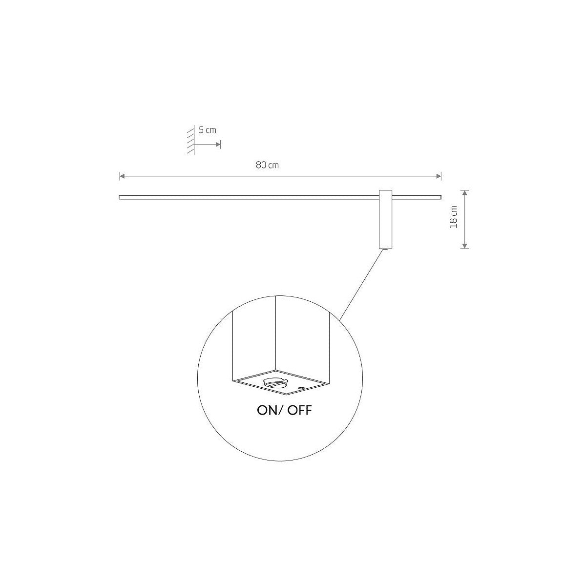 Nowodvorski Kinkiet z włącznikiem MOTIVE LED M 11W 50/60Hz - Aluminium lakierowane - Czarny I 10311