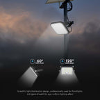 10W Naświetlacz solarny LED 1500LM / Bateria: Lithium Battery 3.7V 3600mA / Barwa: 6000K / Kolor: Czarny