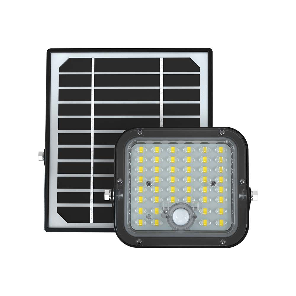 10W Naświetlacz solarny LED 1500LM / Bateria: Lithium Battery 3.7V 3600mA / Barwa: 6000K / Kolor: Czarny