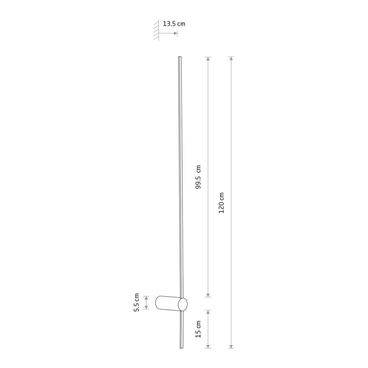 Nowodvorski Kinkiet SABER LED L 16W 50/60Hz - Aluminium lakierowane - Czarny I 10314