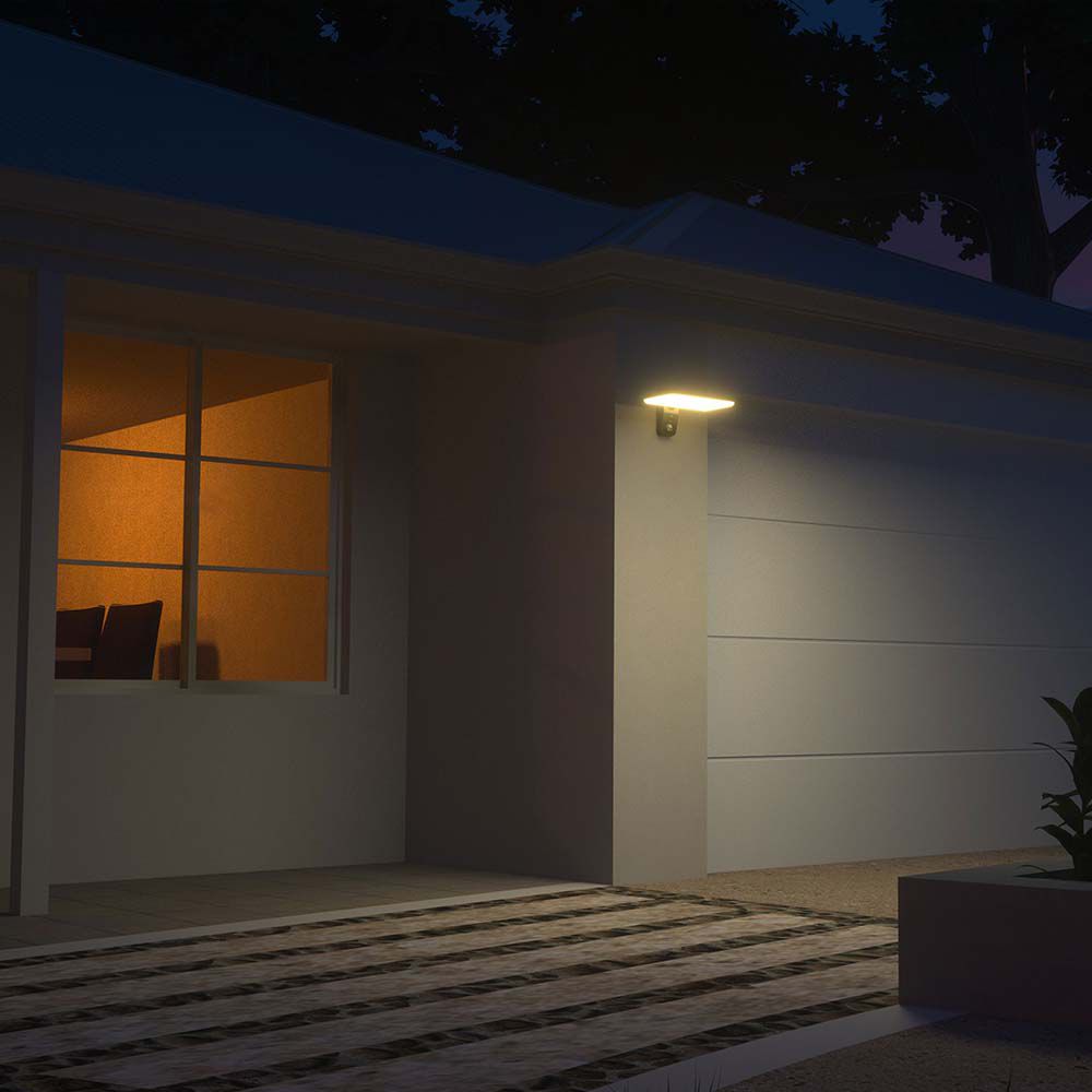 15W Lampa Solarna LED z Czujnikiem Ruchu / Bateria: LiFePO4 3.2V 6000mA / Barwa: 6000K+4000K / Kolor: Czarny