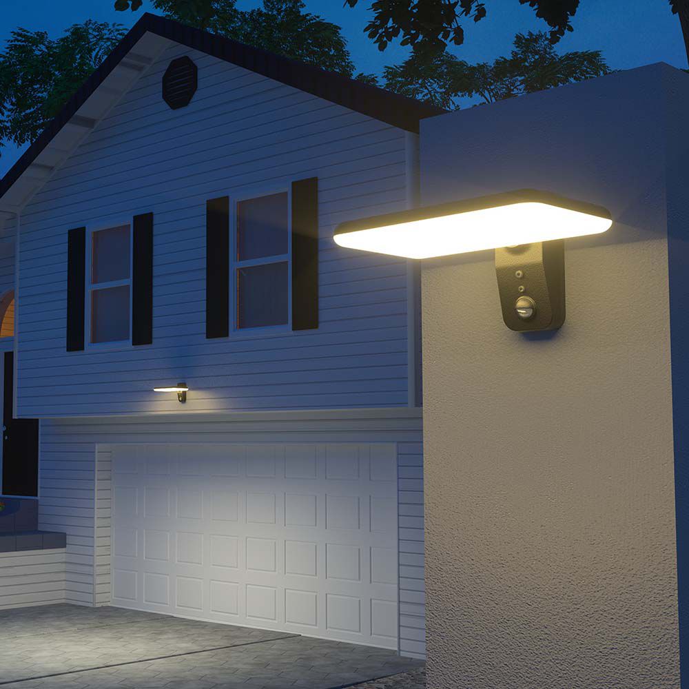 15W Lampa Solarna LED z Czujnikiem Ruchu / Bateria: LiFePO4 3.2V 6000mA / Barwa: 6000K+4000K / Kolor: Czarny