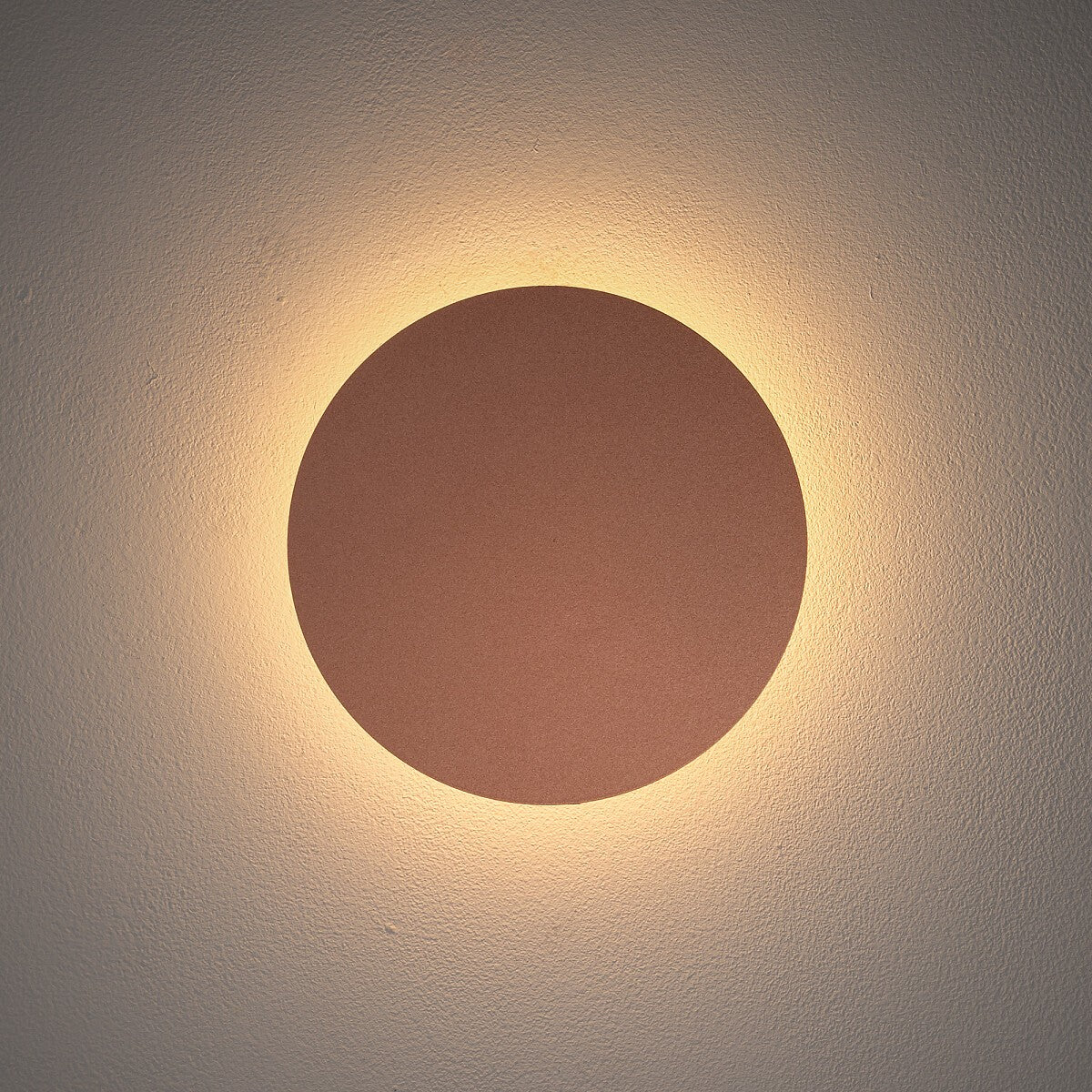 Nowodvorski Kinkiet RING LED S 7W 50/60Hz - Stal lakierowana - Satynowa miedź 10316 - lampa włączona