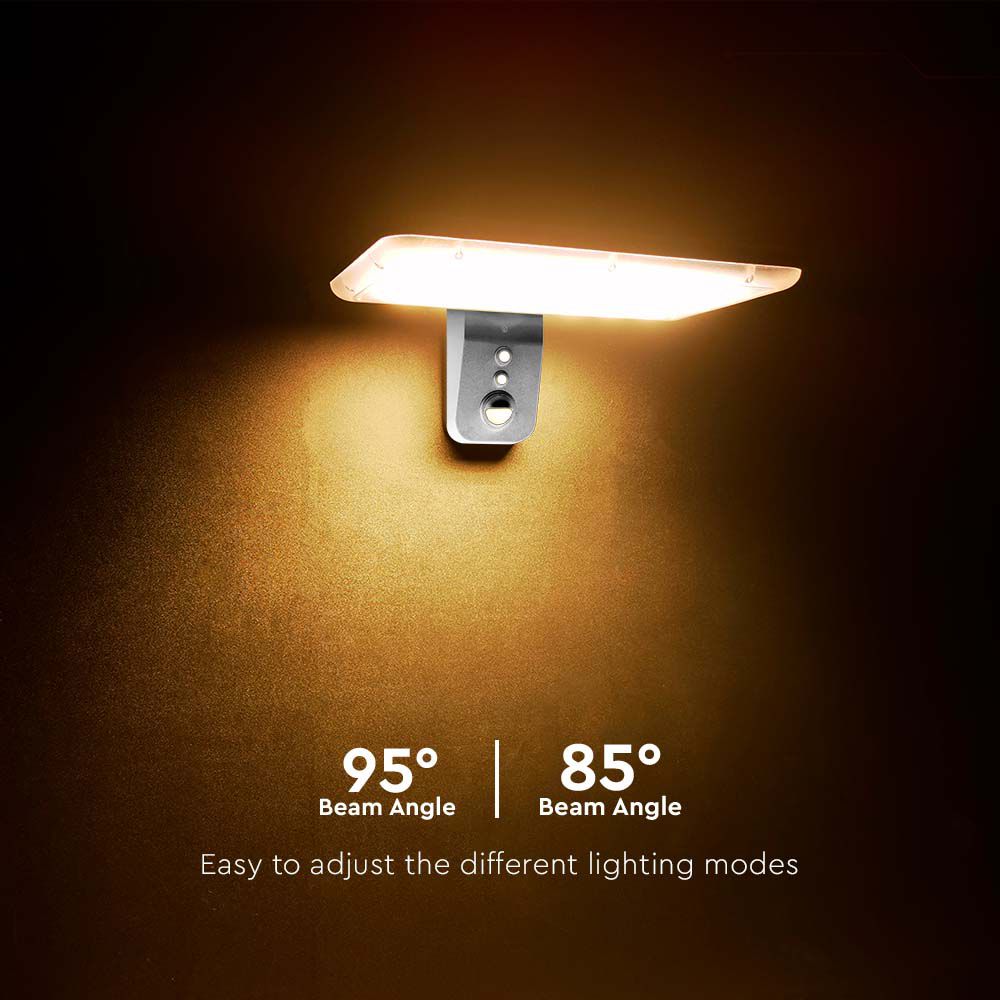 15W Lampa Solarna LED z Czujnikiem Ruchu / Bateria: LiFePO4 3.2V 6000mA / Barwa: 6000K+4000K / Kolor: Biała