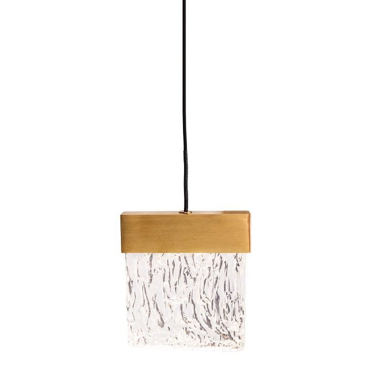 Maxlight Lampa wisząca Vetro - Stal nierdzewna + szkło - Złoty szczotkowany P0573D
